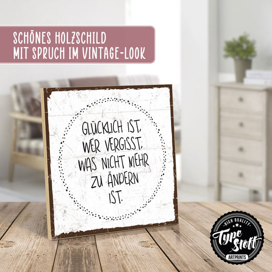 Holzschild mit Spruch - Hygge - Glück - HS-QN-00290