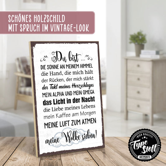 Holzschild mit Spruch - Sonne an meinem Himmel - HS-GH-00384