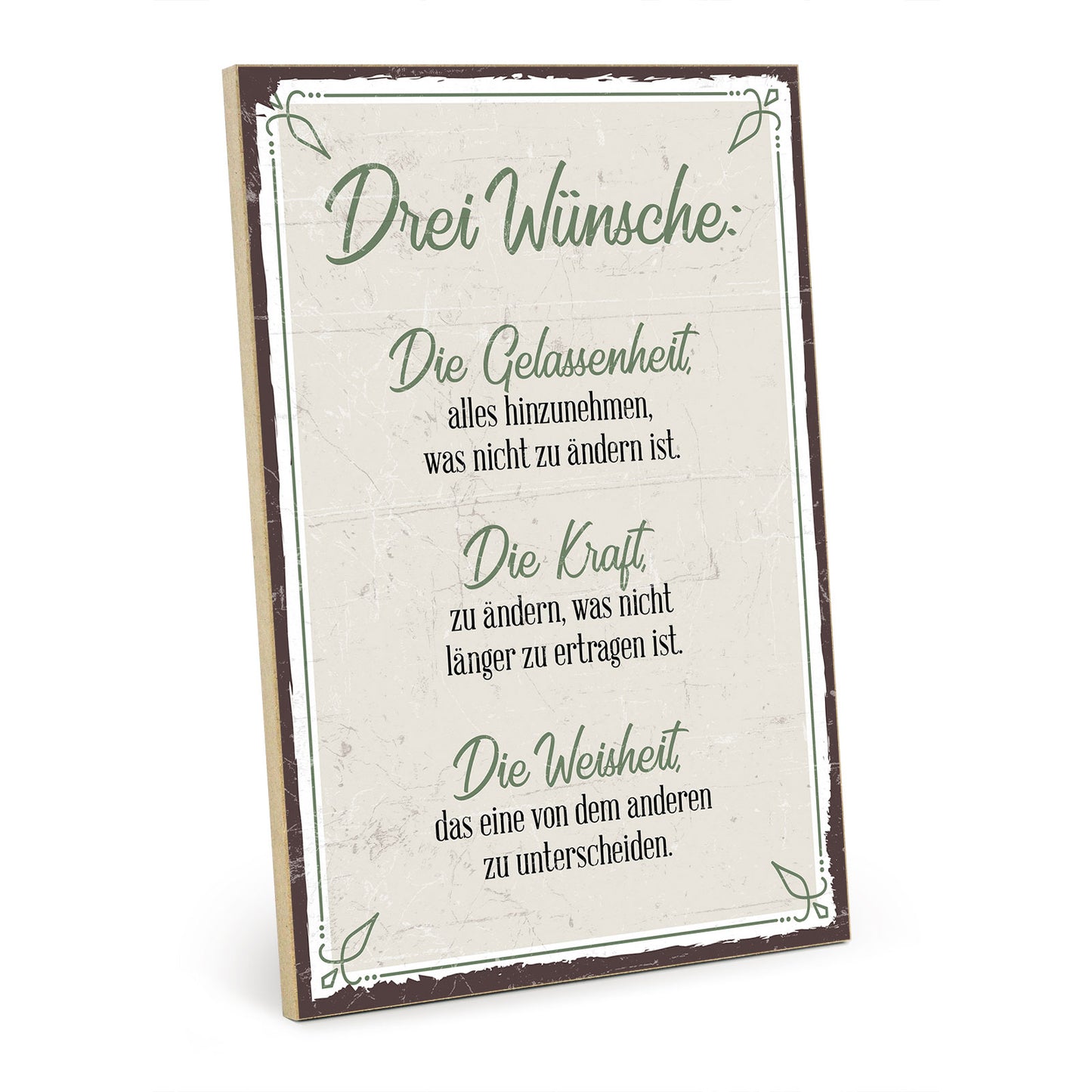Holzschild mit Spruch - Drei Wünsche – GH/XH-00405