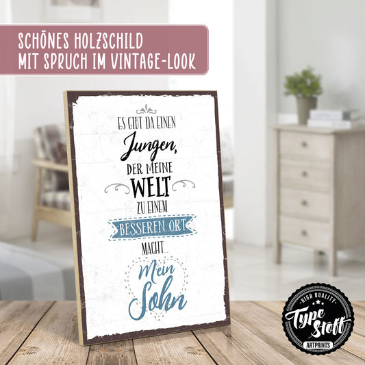 Holzschild mit Spruch - Mein Sohn - Junge – HS-GH-00463