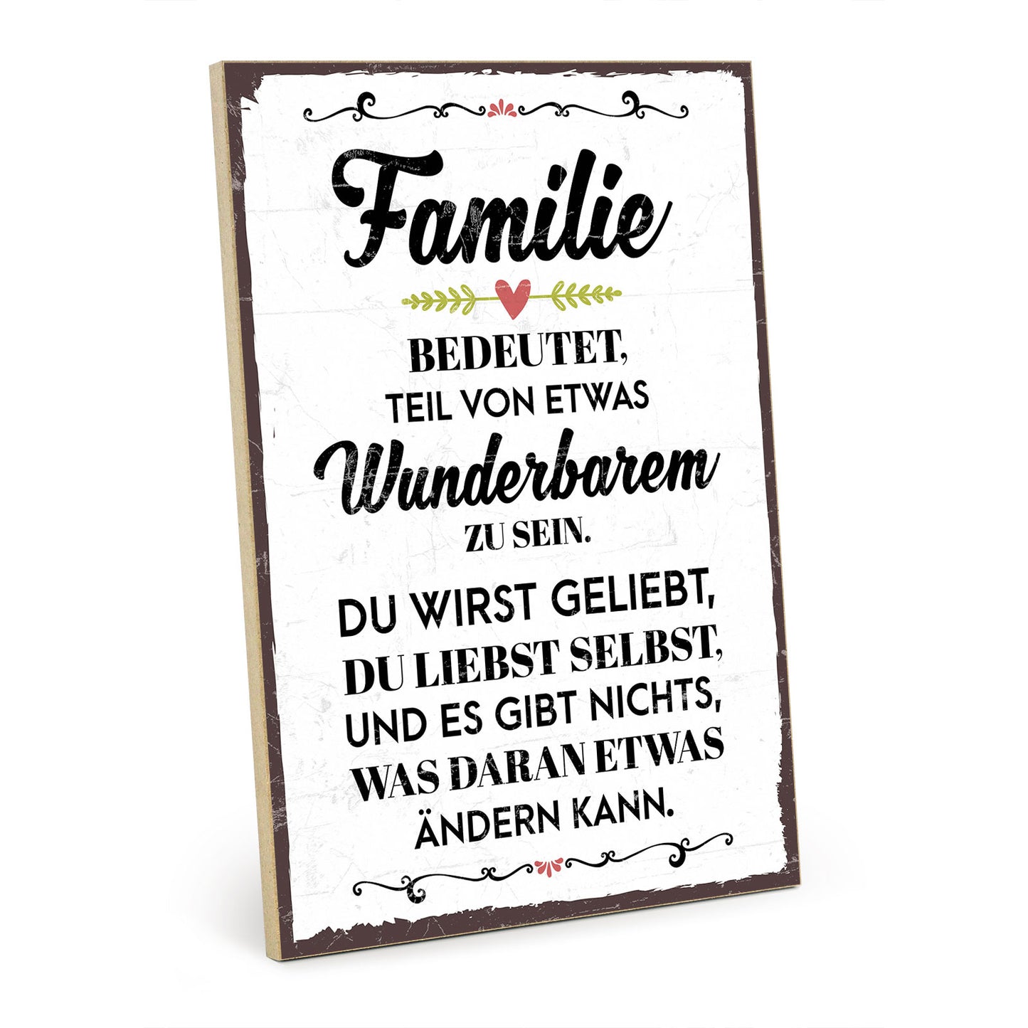 Holzschild mit Spruch - Famiie und Liebe – HS-GH-00465