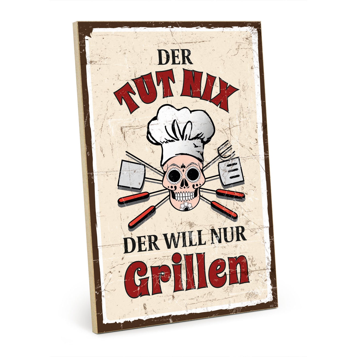 Holzschild mit Spruch - Grillen - der tut nix – HS-GH-00832