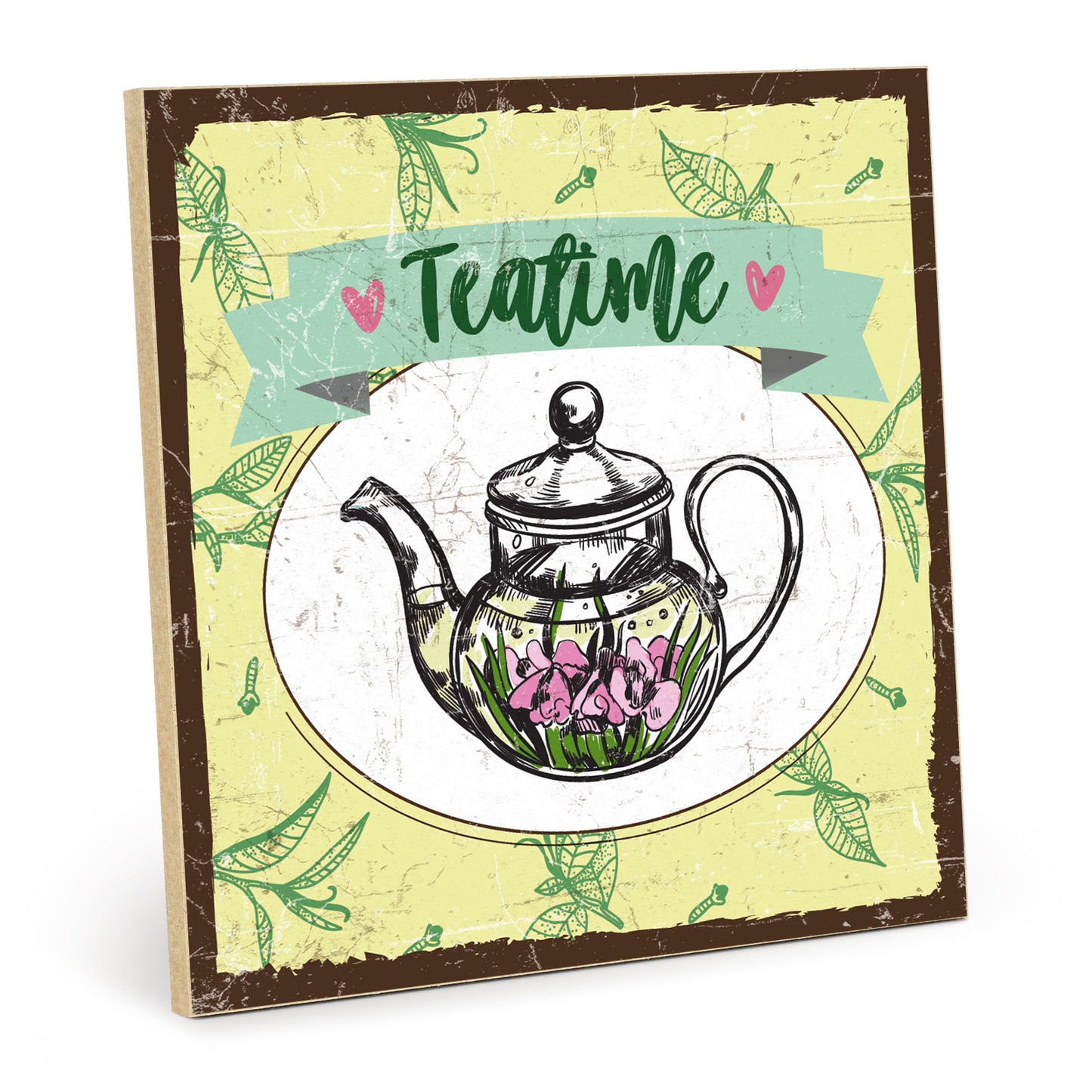 Holzschild mit Spruch - Tee - Teatime – HS-QN-00924