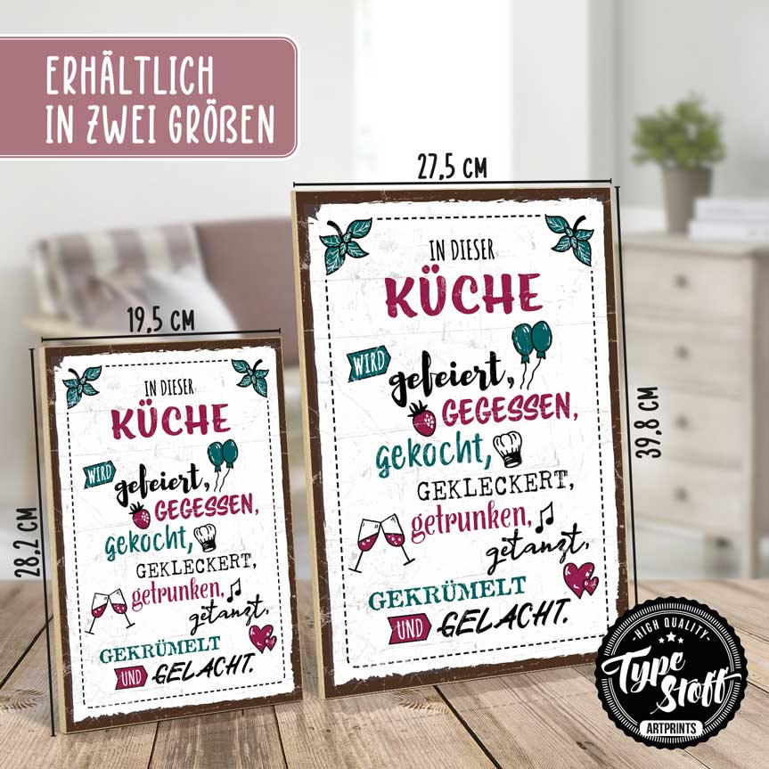 Holzschild mit Spruch - Küche – GH/XH-00932