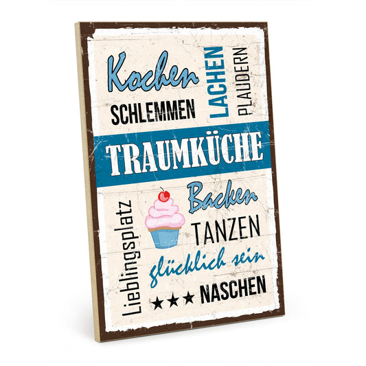 Holzschild mit Spruch - Traum-Küche – HS-GH-00995