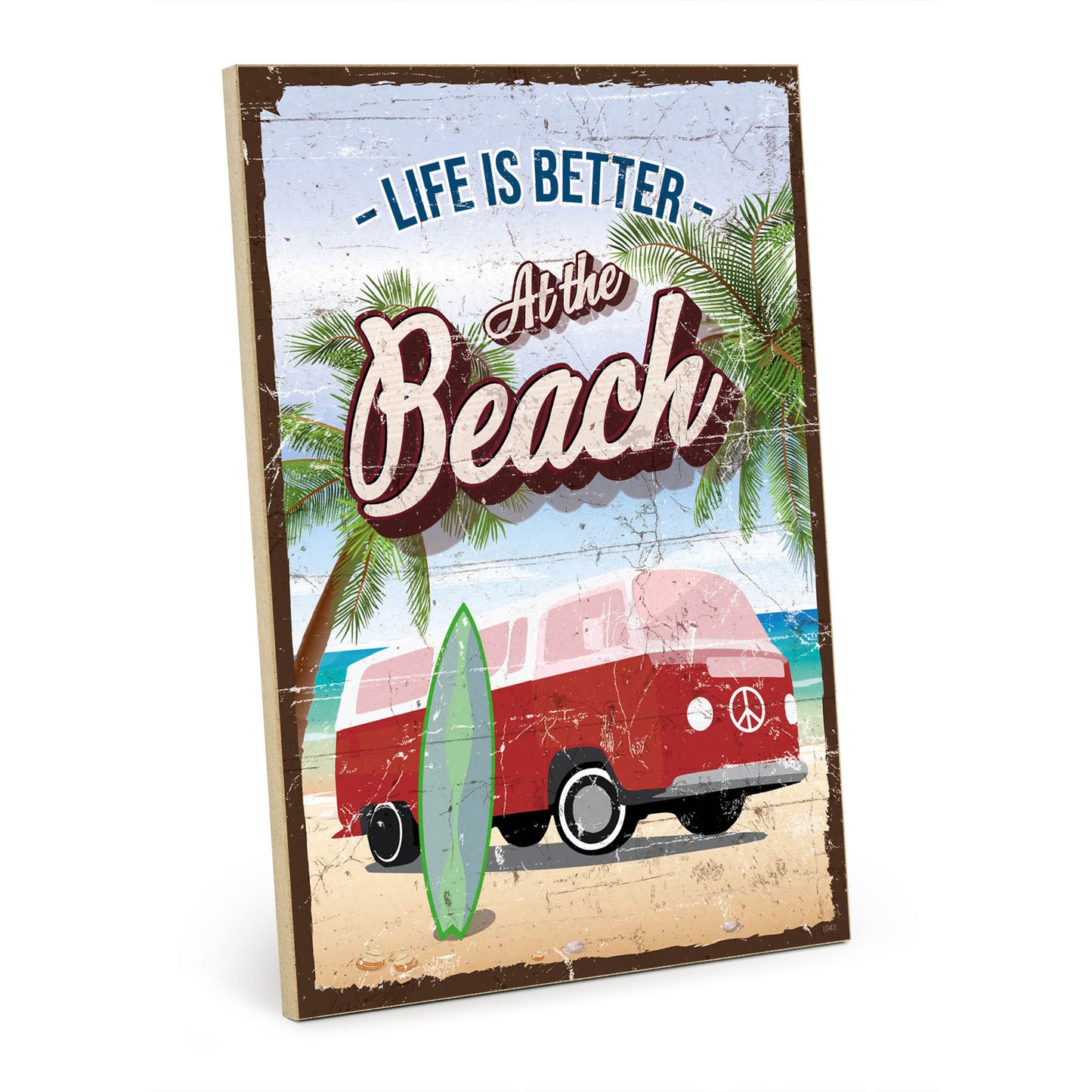 Holzschild mit Spruch - Life is better at the beach – HS-GH-01043
