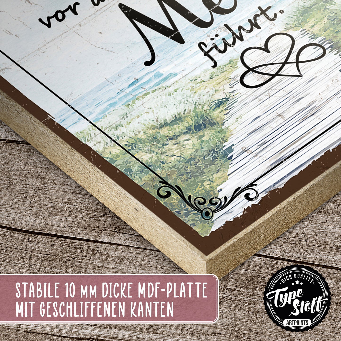 Holzschild mit Spruch - Holzweg zum Strand – HS-GH-01229