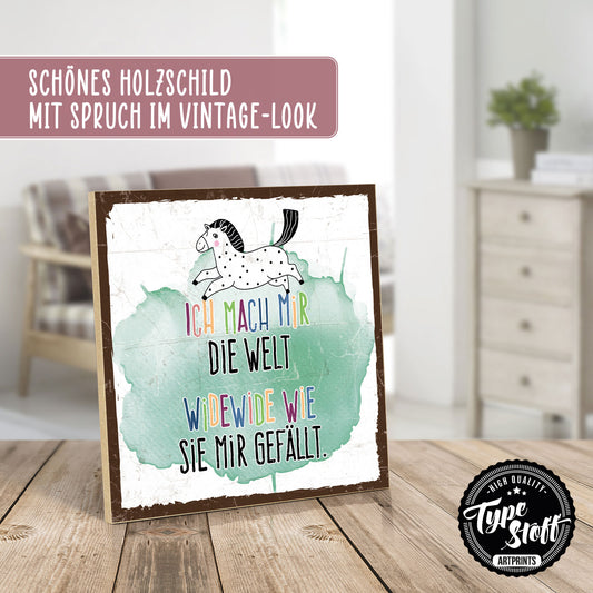 Holzschild mit Spruch - Hygge widewide wie sie mir gefällt – HS-QN-01271